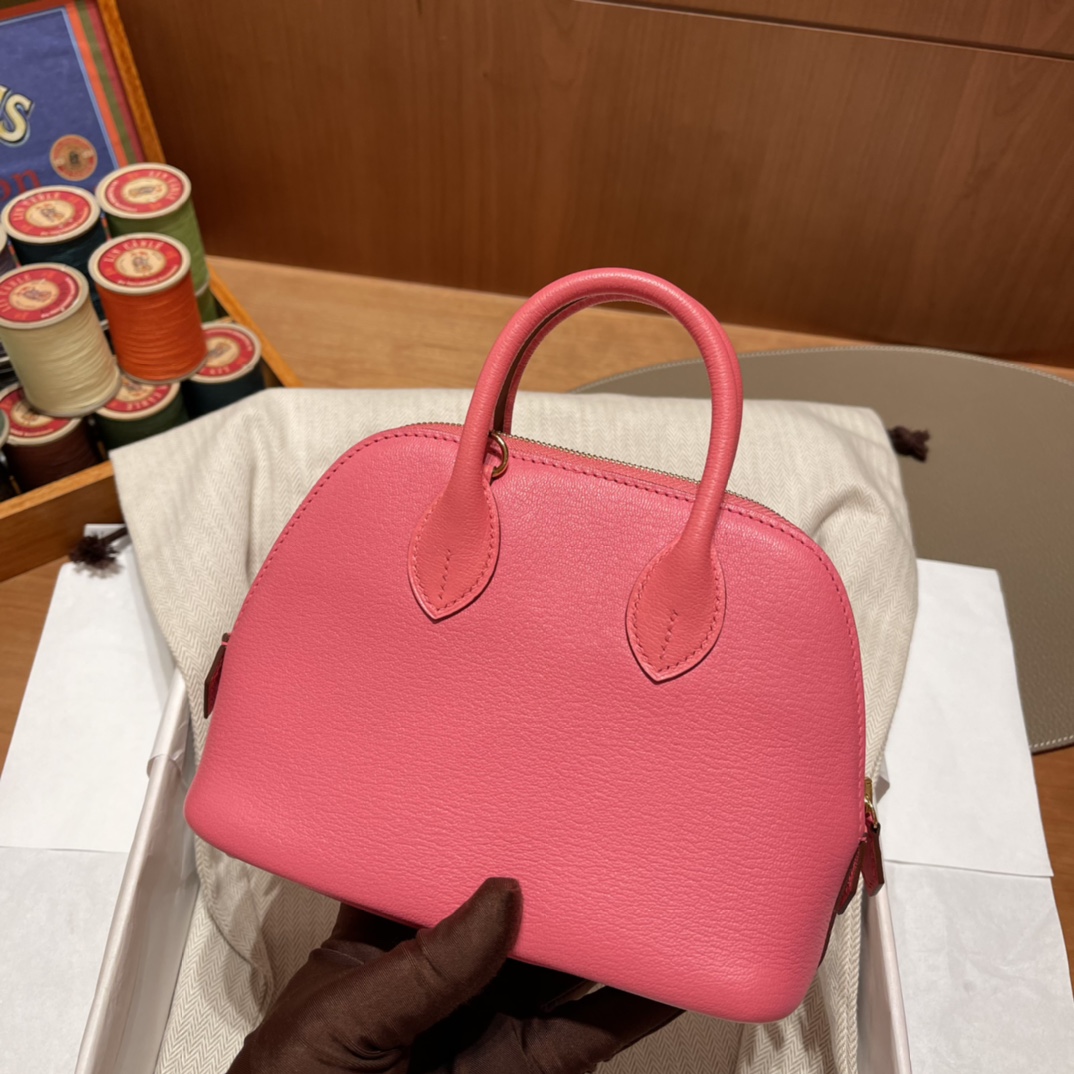 에르메스 미니 볼리드18 립스틱 금장 염소가죽